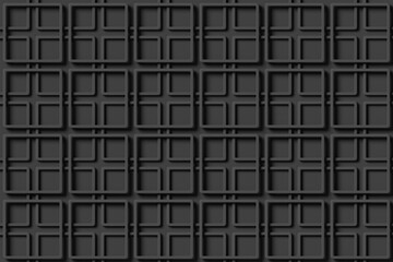 An array of square dark frames stack on another layer with horizontal and vertical offsets. Illustration as a background as a web design template and wallpaper for slide show presentation