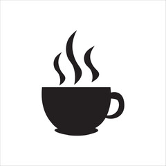 Steaming coffee cup silhouette