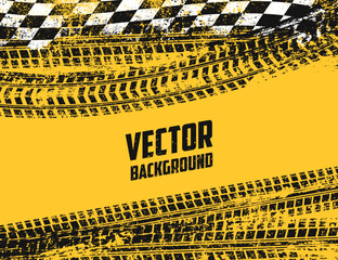 Dynamic yellow and black tire track design