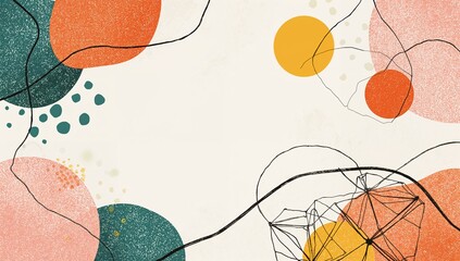 Abstract Art: Circles, Lines, and Dots in Warm Tones