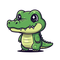 Naklejka premium Niedliches Krokodil, transparenter Hintergrund, PNG