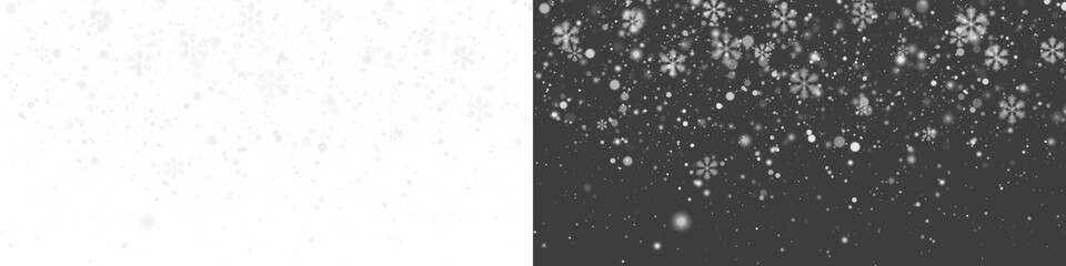 PNG snowflakes falling overlay, transparent background, winter seasonal snowfall