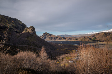 Views from the Thórsmörk mountain ridge area, Iceland