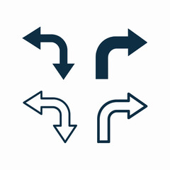 Directional Arrow Set Guiding Navigation and Flow Indicating Choice and Route with Clear Signage and Informative Graphics