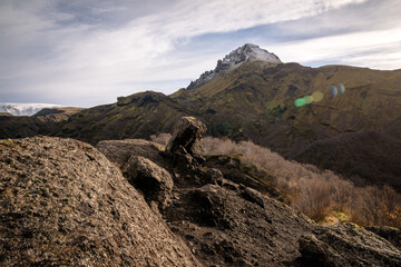 Views from the Thórsmörk mountain ridge area, Iceland