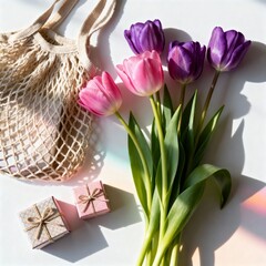 봄튤립선물세트플랫레이