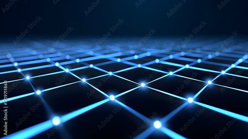 Poster abstract futuristic digital grid network technology background with intersecting lines, lights, and 
