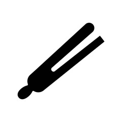 An illustration of a black icon of a beauty salon hairdressing services on a white background