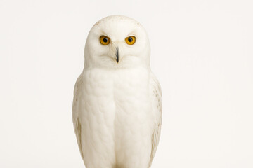 Fototapeta premium Snowy Owl on White
