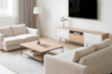 Fototapeta premium blur image of modern living room interior