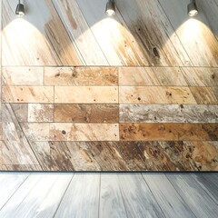 Wooden wall and floor interior