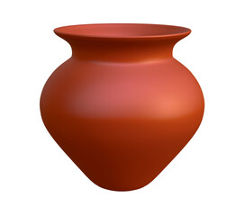 Traditional Indian Kalash clay pot used in cultural rituals and festivals
