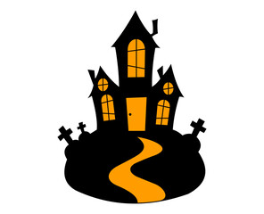 halloween castle vector illustration
