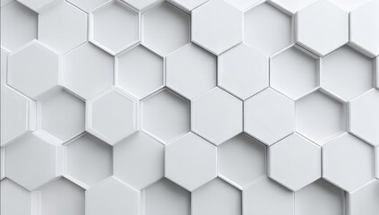 Naklejka premium White Hexagonal Tiles Wall Modern Minimalist Design in Interior Space