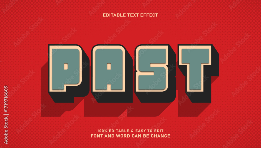 Poster past text with editable bold 3d style