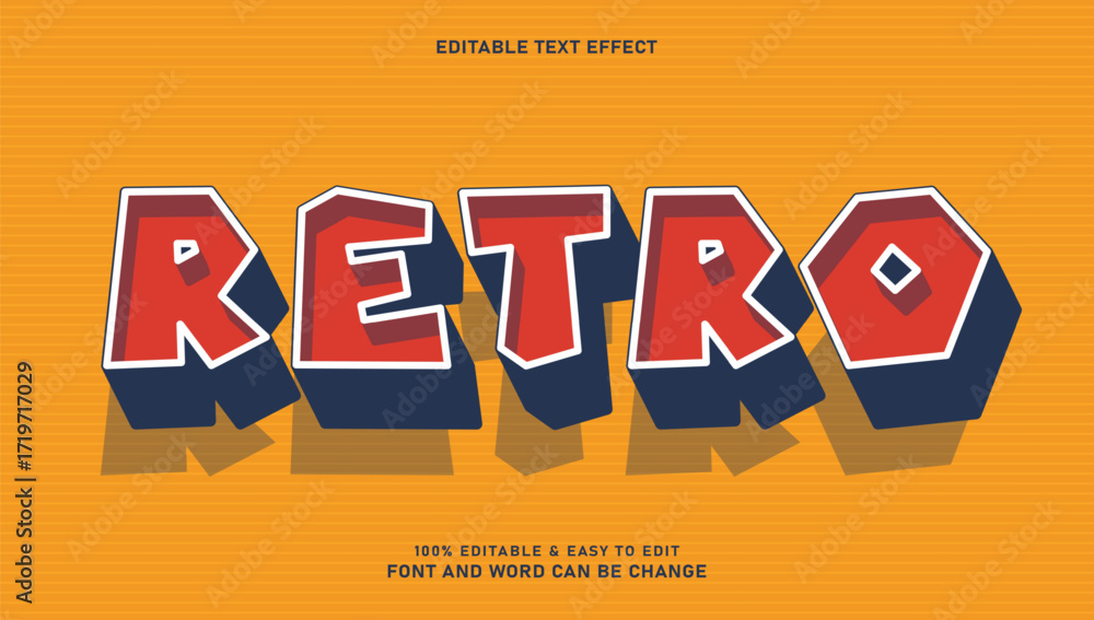 Poster editable retro style text effect