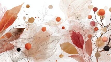 autumn leaves watercolor abstract art