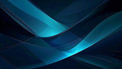 Abstract background, smooth gradients with dark colors, navy blue, charcoal grey, deep teal, flowing geometric shapes, clean and modern design, soft glowing light effects.
