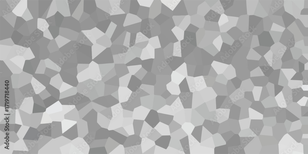 Poster abstract geometric mosaic pattern with varying shades of gray and white creating a textured, crystal