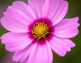 Close-up of a vibrant pink cosmos flower