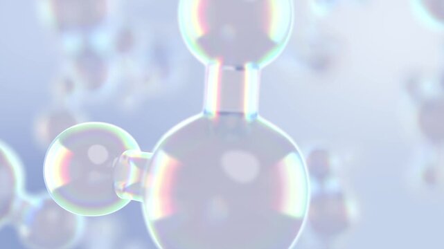Water molecules &ndash; 3D medical animation of molecular structure