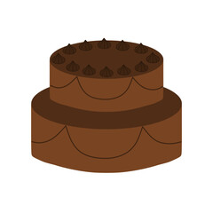 chocolate cake vector illustration