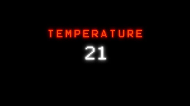 Increasing temperature number animation.  Rising temperature number from 0 to 46.