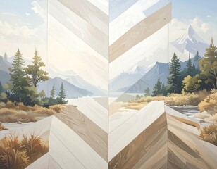 Wooden wall with scenic view