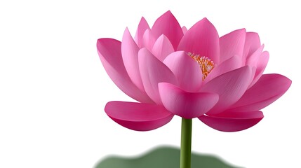 Striking close-up of a delicate and elegant pink lotus flower blooming in a tranquil aquatic setting