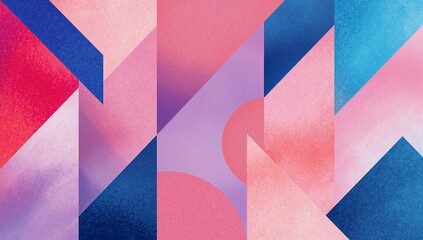 Abstract Geometric Art: Pink, Purple, and Blue Triangles