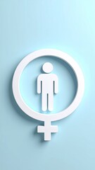 A modern icon representing diverse gender equality, inclusion concepts