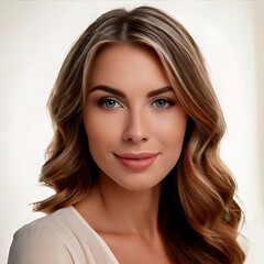 Naklejka premium Portrait of a woman with a soft smile