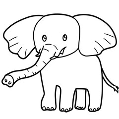 Elephant Coloring Illustration