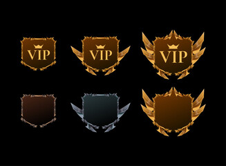 Fantasy VIP Badge Pack – Premium Membership Shields for RPG, MMORPG, and Trading Card Game TCG UI Design