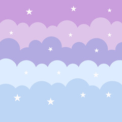 Pastel Clouds and Stars Background