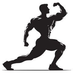 "Bodybuilder lifting heavy barbell illustration"