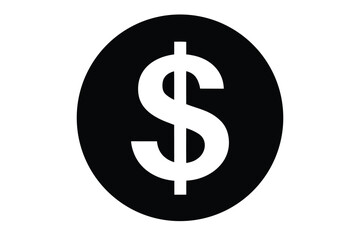 dollar sign vector icon silhouette