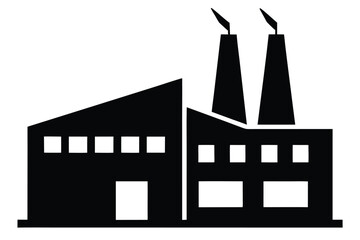factory vector icon silhouette