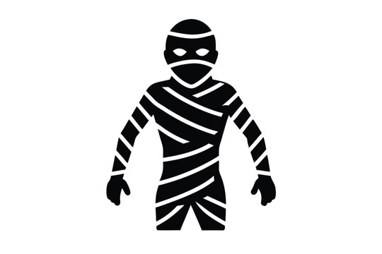 halloween mummies vector icon silhouette