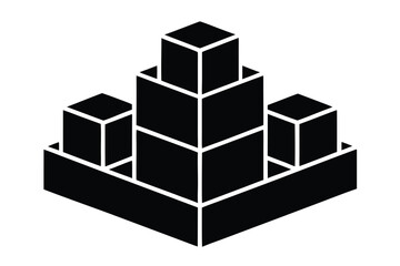 building blocks vector icon silhouette