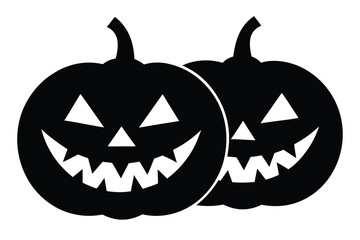 jack o  lanterns  carved pumpkins  vector icon sil