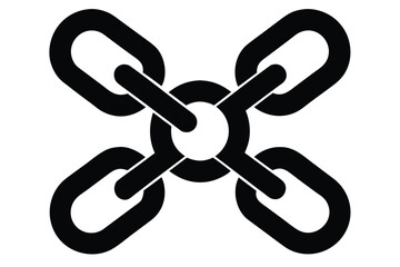 multi link vector icon silhouette