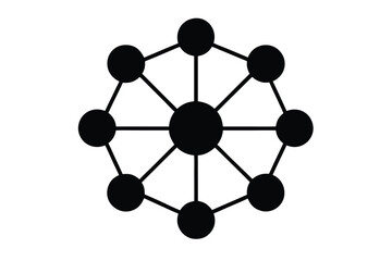 network vector icon silhouette