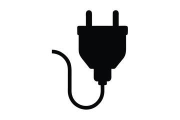 plugged in vector icon silhouette