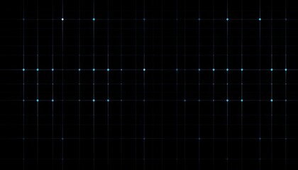 Obraz premium Abstract geometric background with a blue grid pattern on a black backdrop, minimal, blue