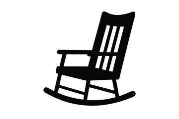 rocking chair vector icon silhouette