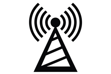 signal on vector icon silhouette