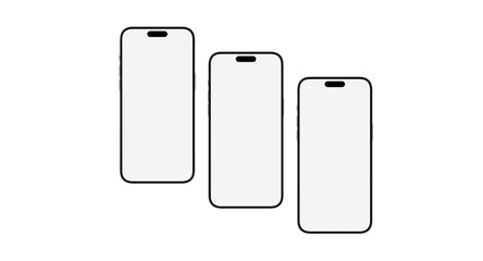 Three Smartphone Mockup – Triple Phone PSD Template for Mobile App UI/UX Design, Website Presentation, Device Branding and Product Showcase