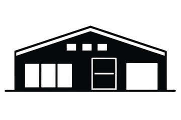 warehouse vector icon silhouette
