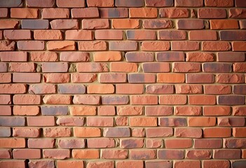 Obraz premium Rough-textured brick wall, varying shades of red and brown, wallpaper, surface